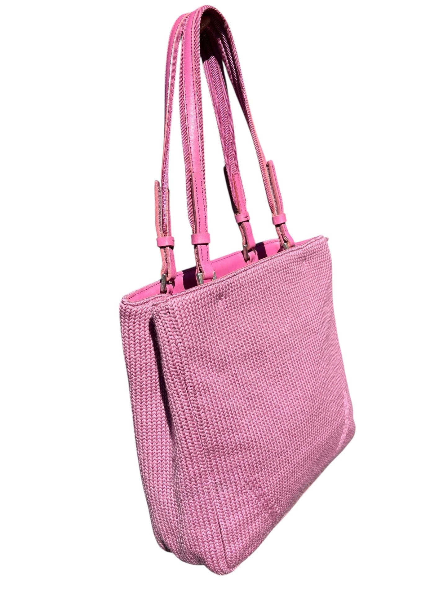 Prada Knit Shoulder Tote Bag Pink