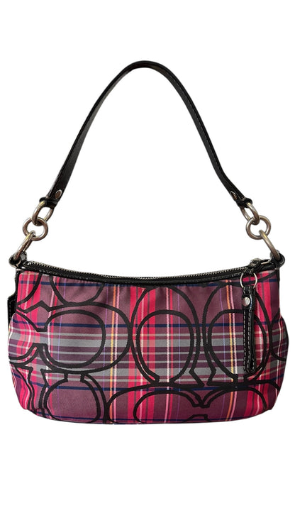 Coach Poppy Berry Tartan Plaid Shoulder Bag