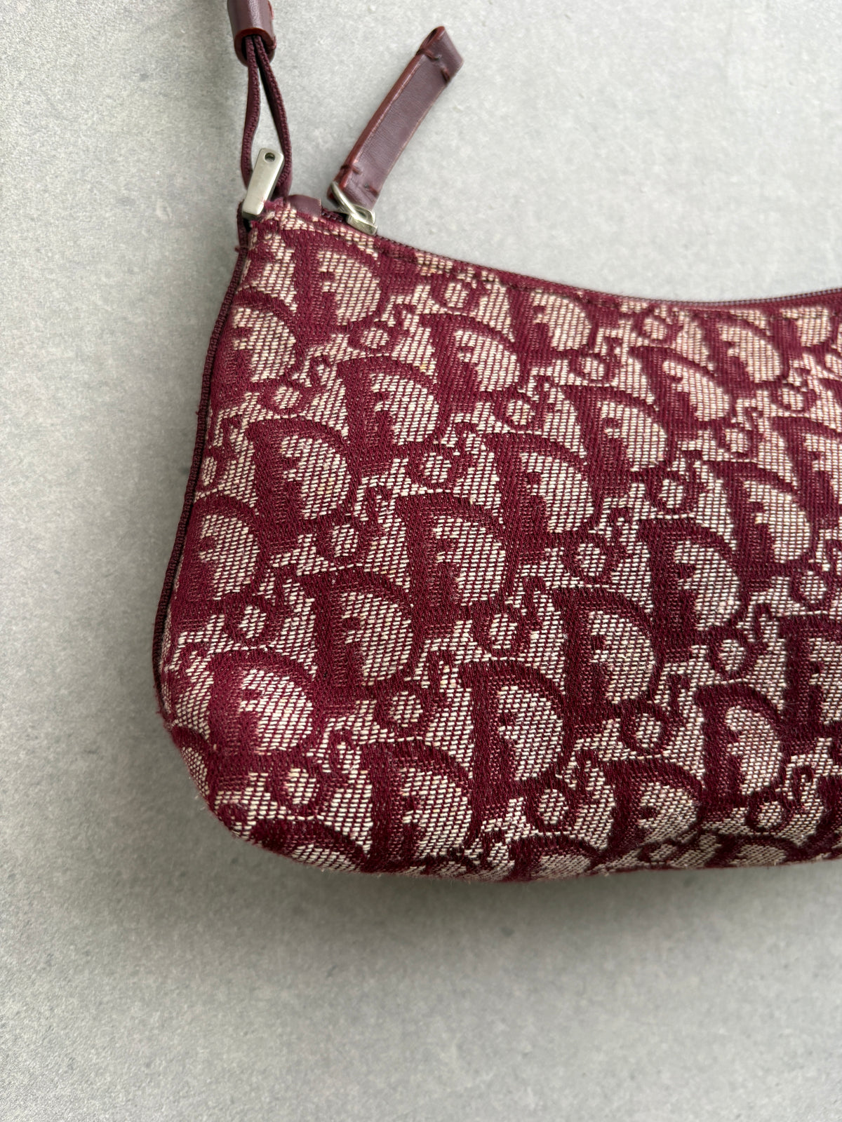 Christian Dior 2000s Red Trotter Monogram Shoulder Bag