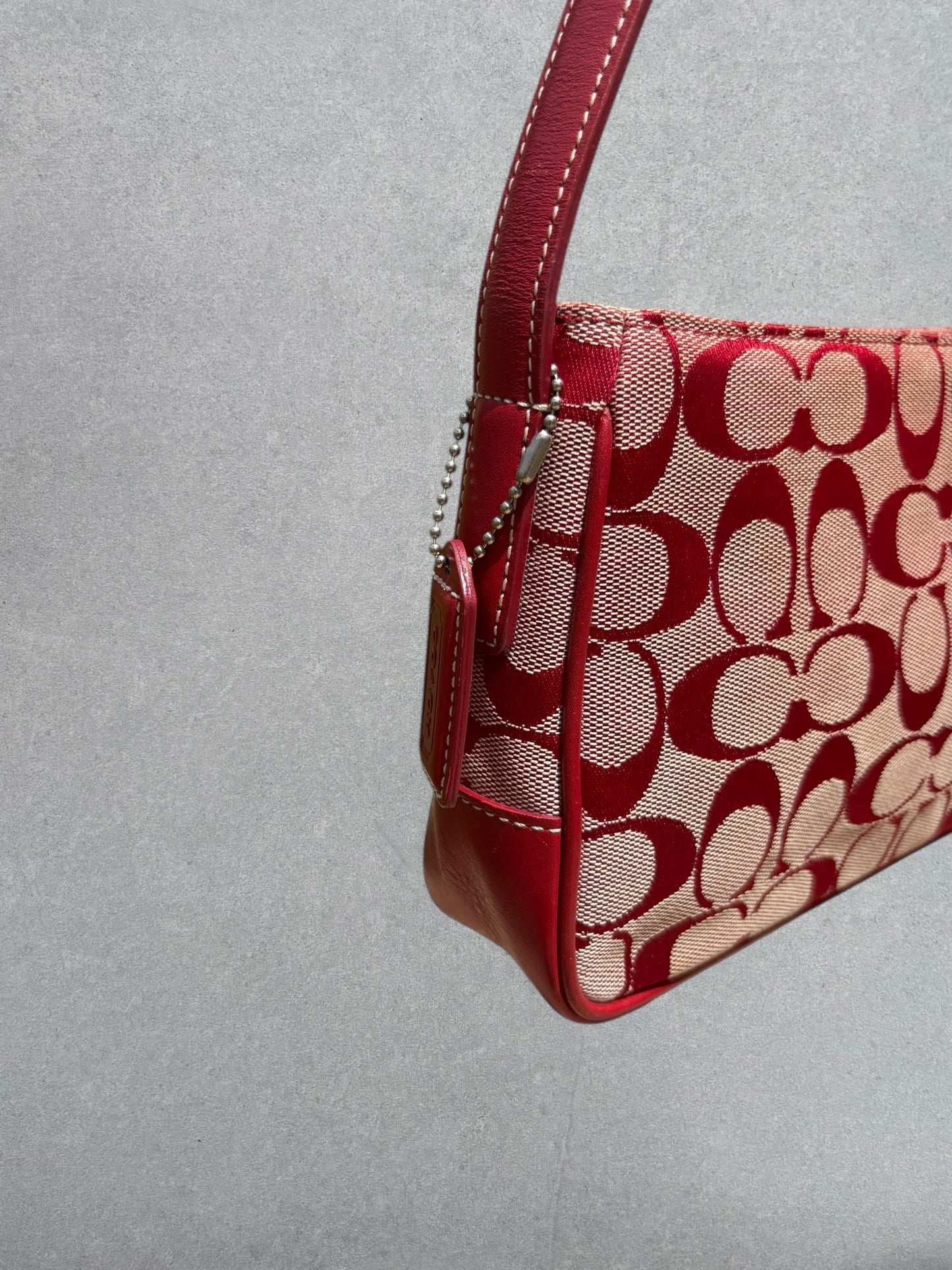 Coach Rare Red Monogram Shoulder Bag