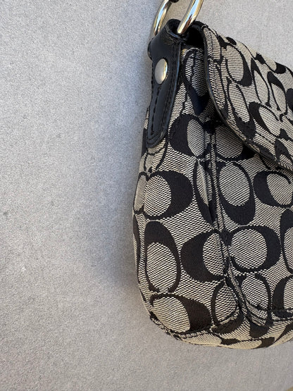 Coach Soho Black and Grey Monogram Shoulder Bag