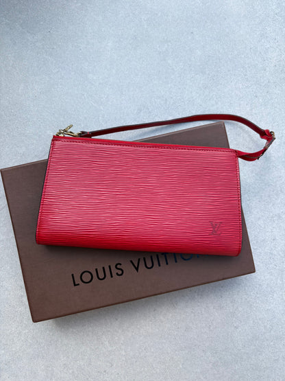 Louis Vuitton Red Epi Leather Pochette Accessoires