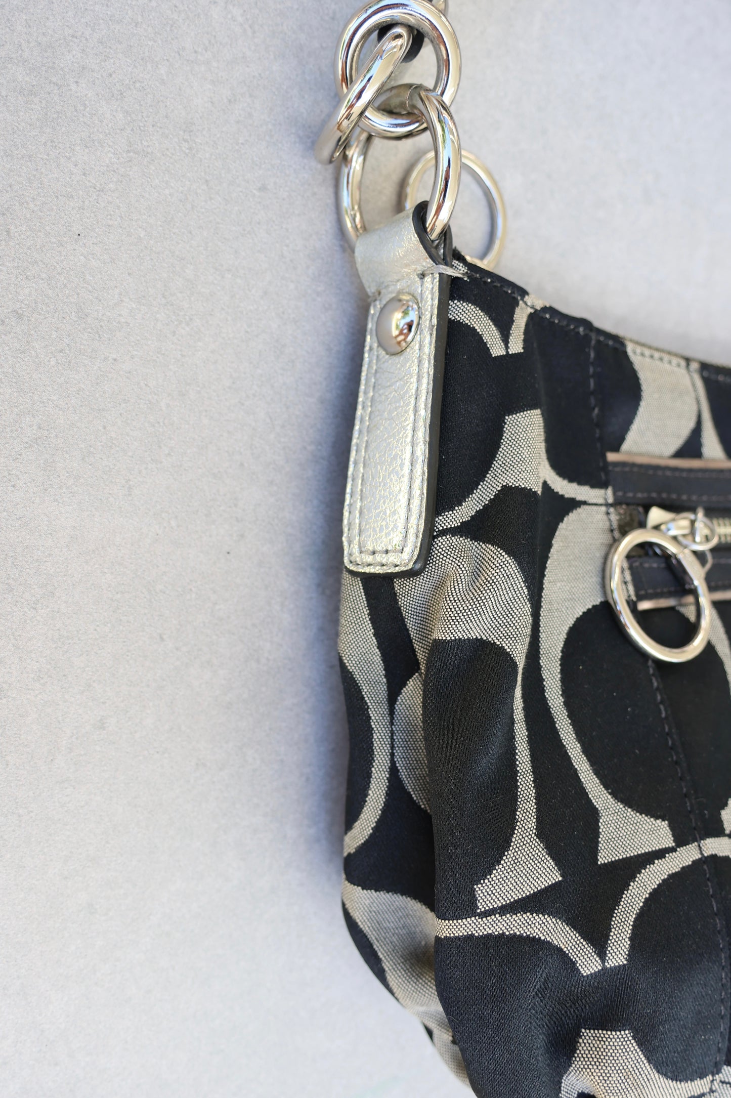 Coach Soho Black and Grey Monogram