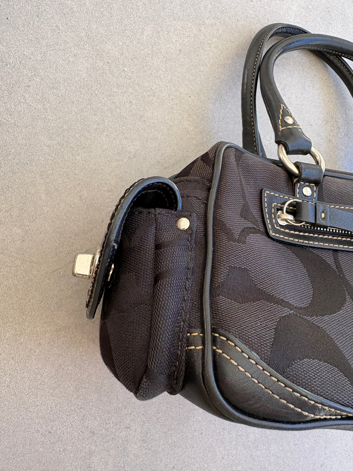 Coach Black Boston Monogram Bag