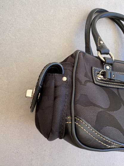 Coach Black Boston Monogram Bag