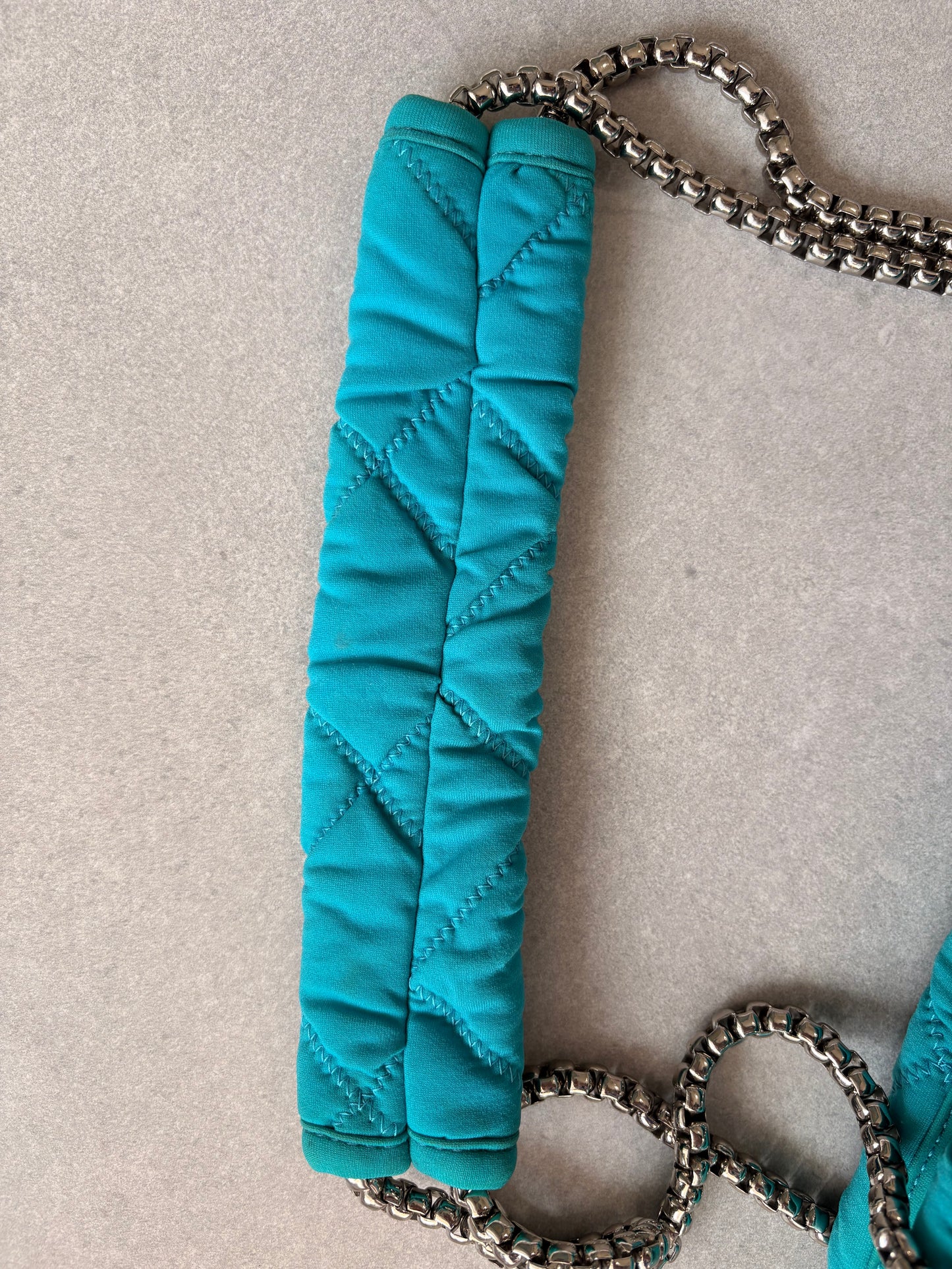 Chanel Turquoise Quilted Bubble Chain Bag
