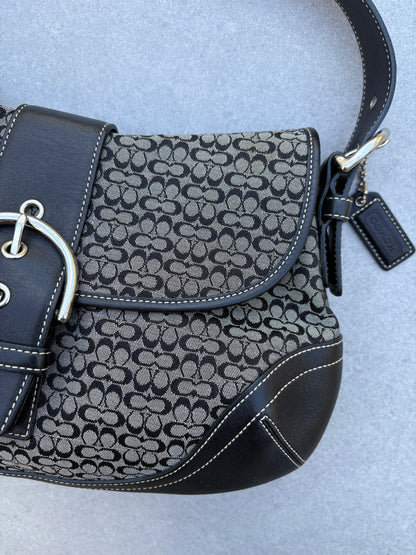 Coach Soho Black Monogram Shoulder Bag