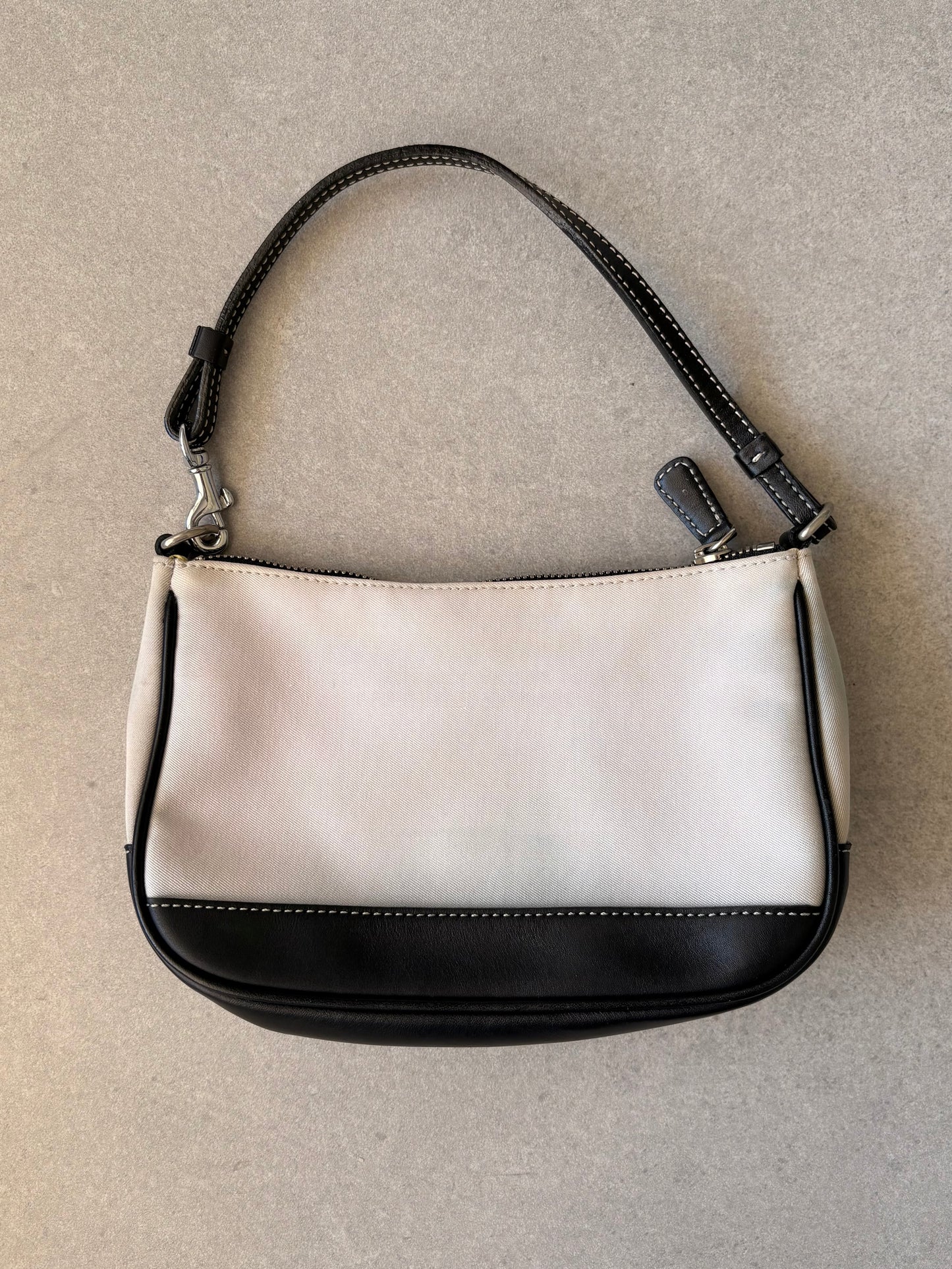 Coach White and Black Demi Shoulder Bag