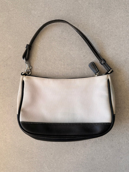 Coach White and Black Demi Shoulder Bag