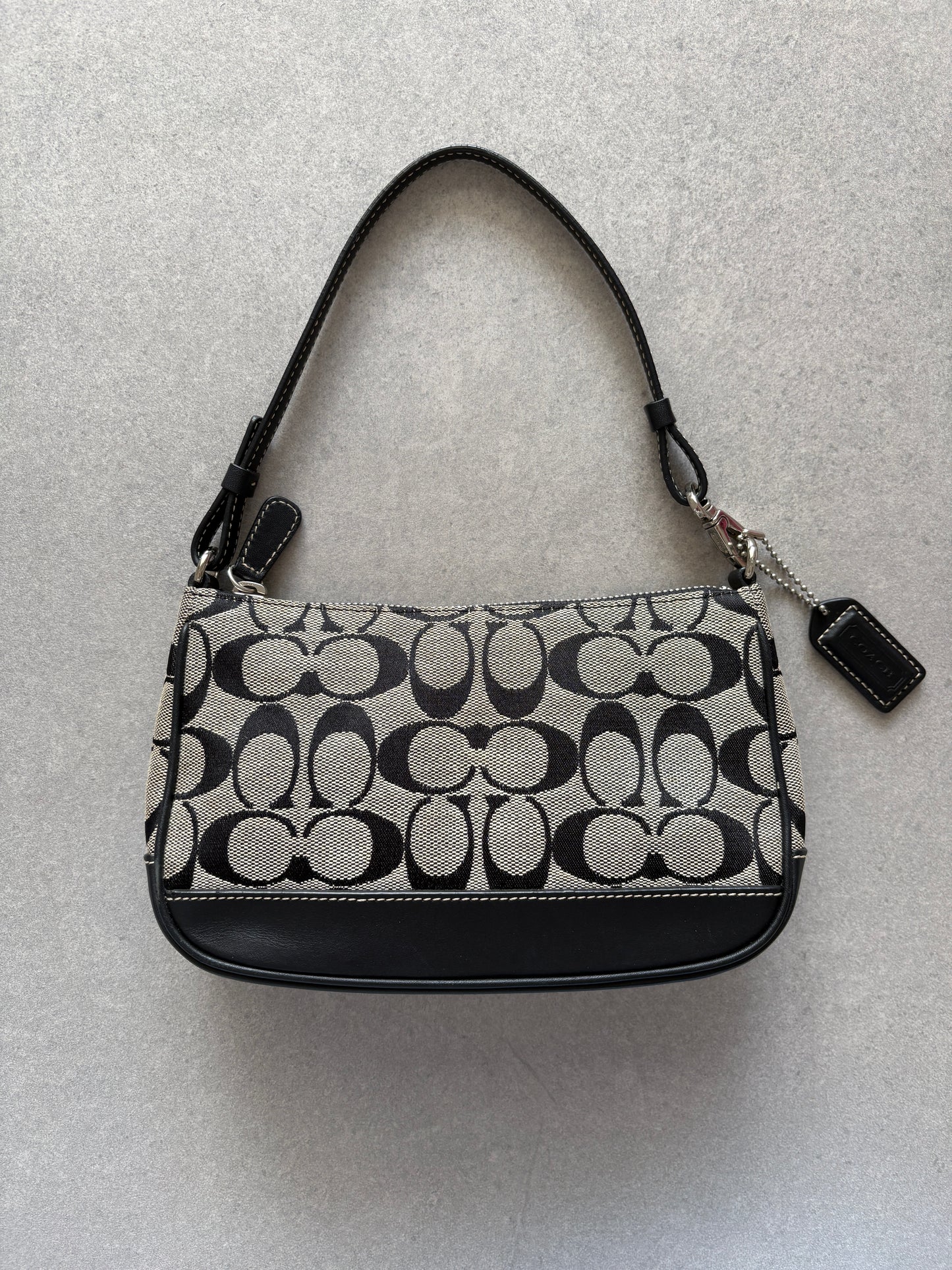 Coach Demi Black and Grey Shoulder Bag