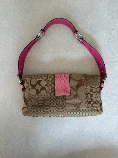Coach Exotics Soho Patchwork with Pink Snakeskin Shoulder Bag