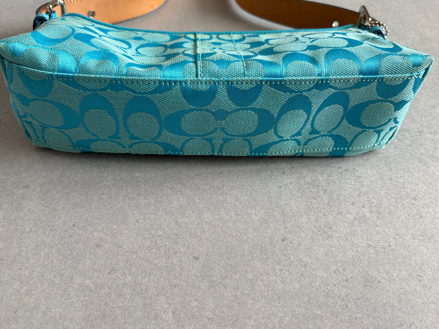 Coach Demi RARE Blue Baguette Shoulder Bag
