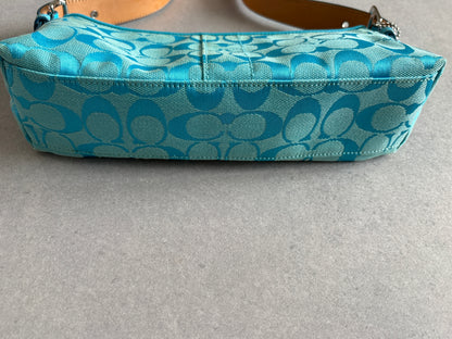 Coach Demi RARE Blue Baguette Shoulder Bag