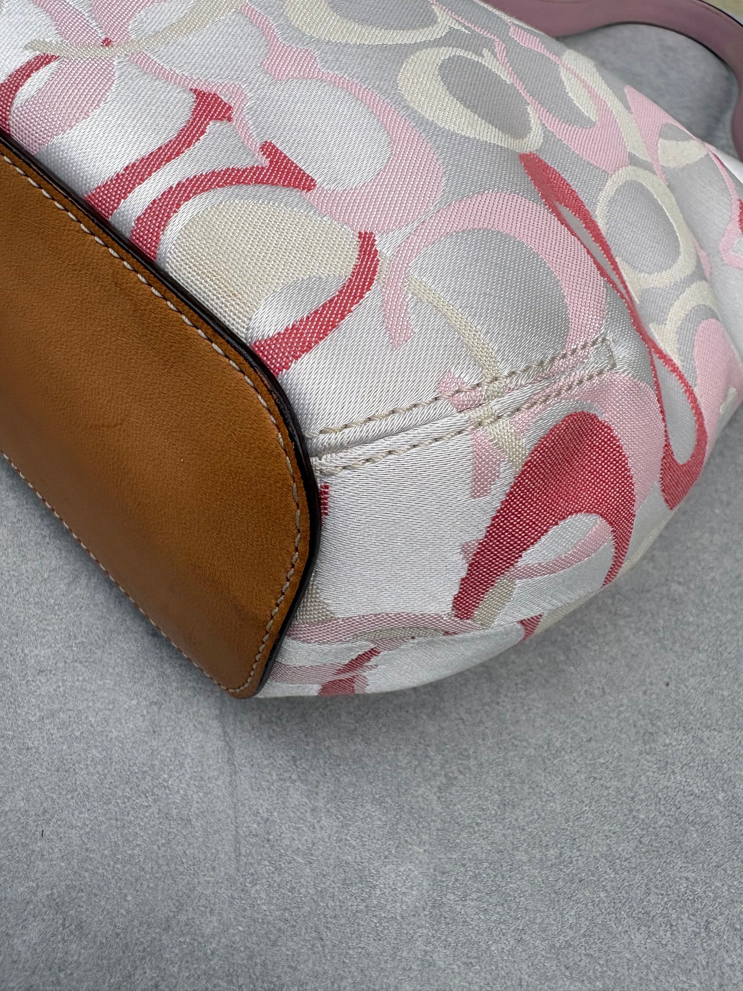 Coach Optic Pink Hampton Shoulder Bag with Clasp