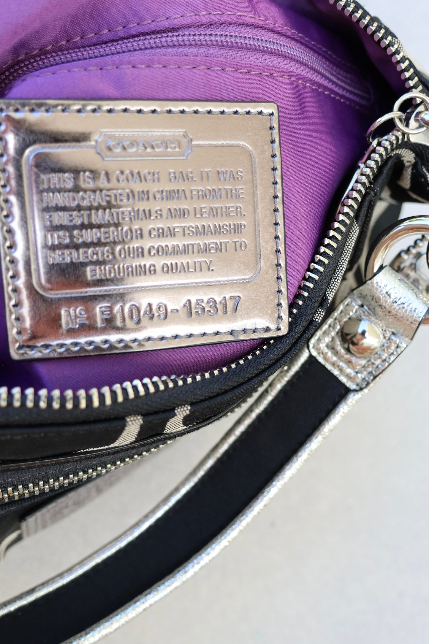 Coach Soho Black and Grey Monogram