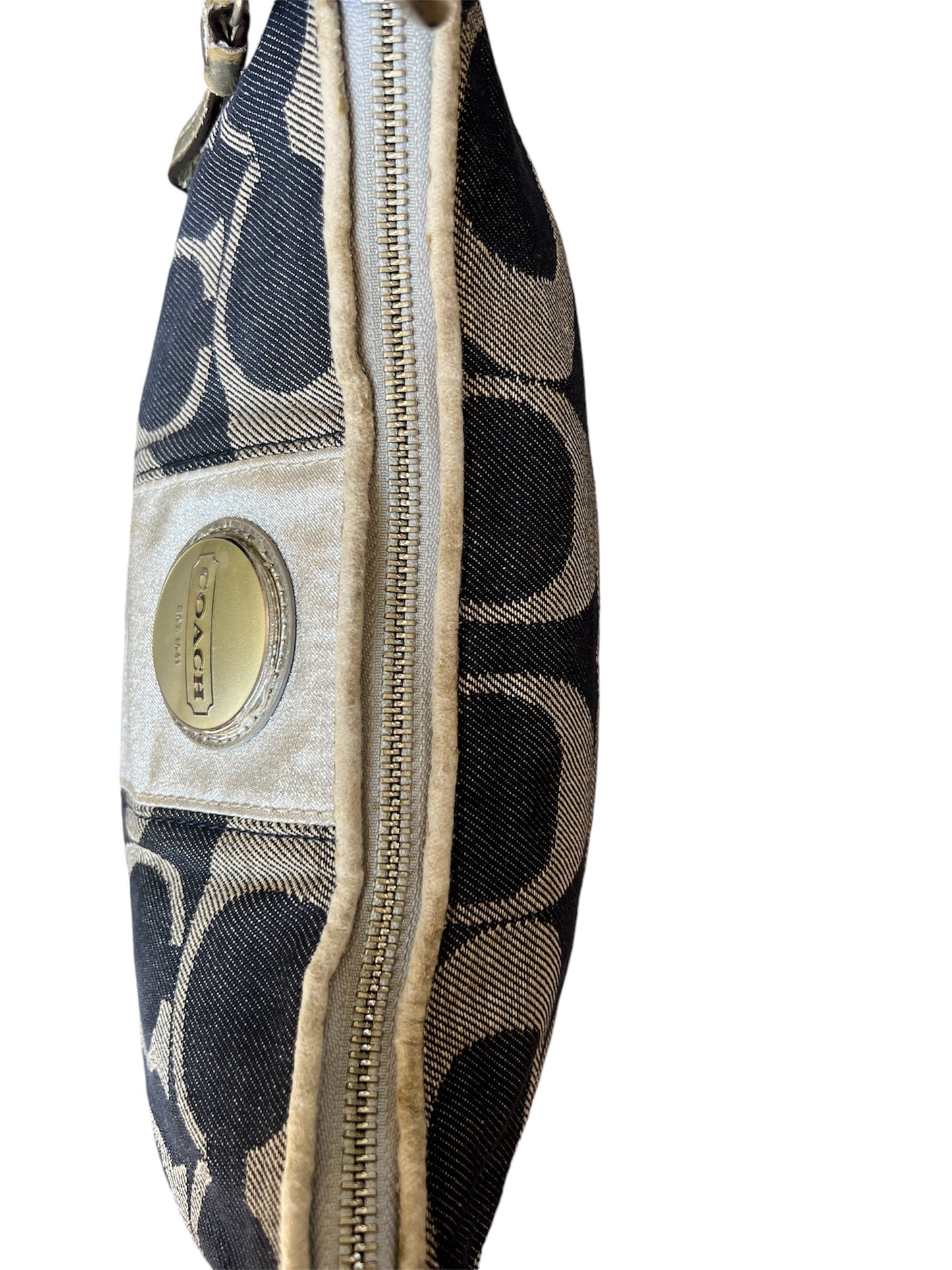 Coach Denim Monogram Shoulder Bag