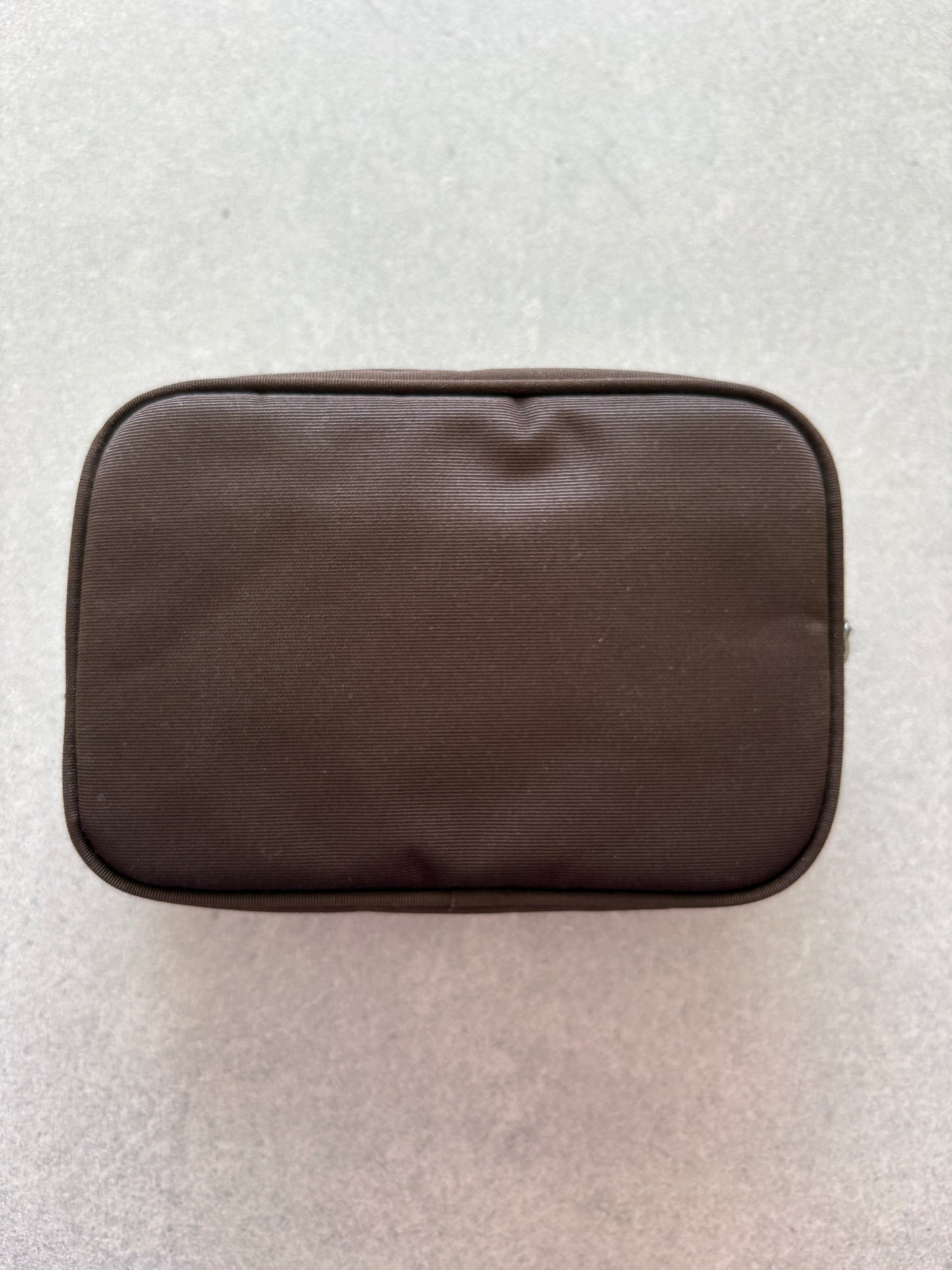 Burberry Brown Nylon Pouch & Check Wallet Gift Set with Box