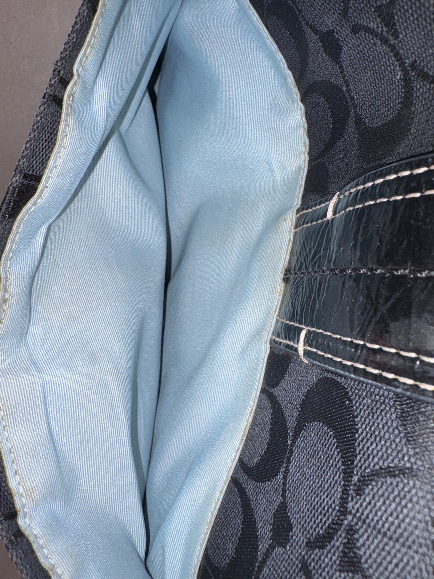 Coach Soho Black Monogram Shoulder Bag