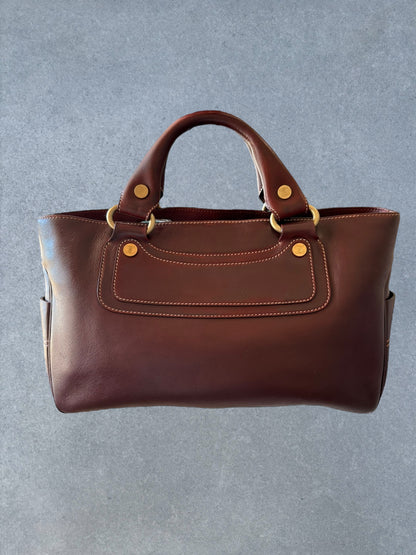 Celine Boogie Bag Maroon Leather
