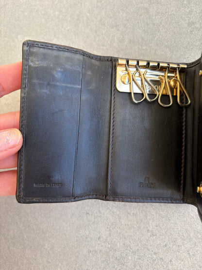 Fendi Zucca Canvas and Leather Key Holder