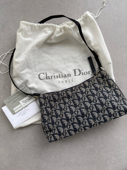 Christian Dior 2000s Blue Trotter Monogram Shoulder Bag
