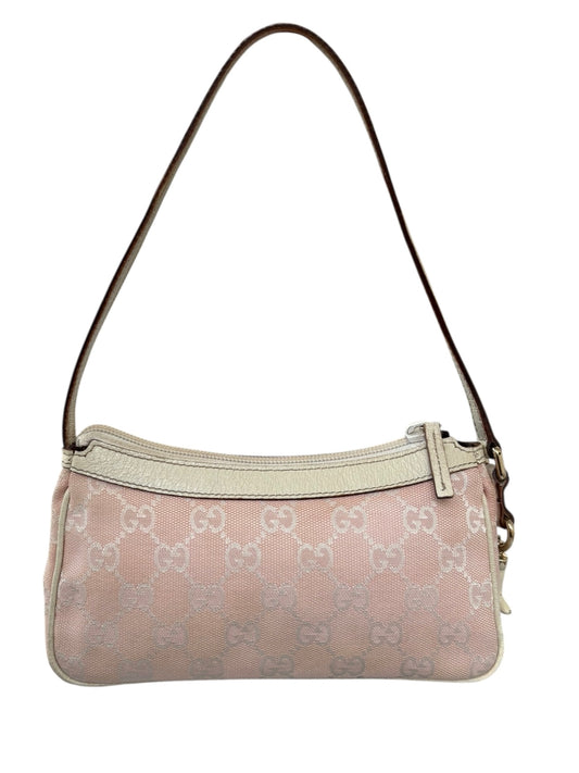 Gucci Pink GG Canvas & Leather Abbey Pochette