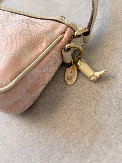 Gucci Pink GG Canvas & Leather Abbey Pochette