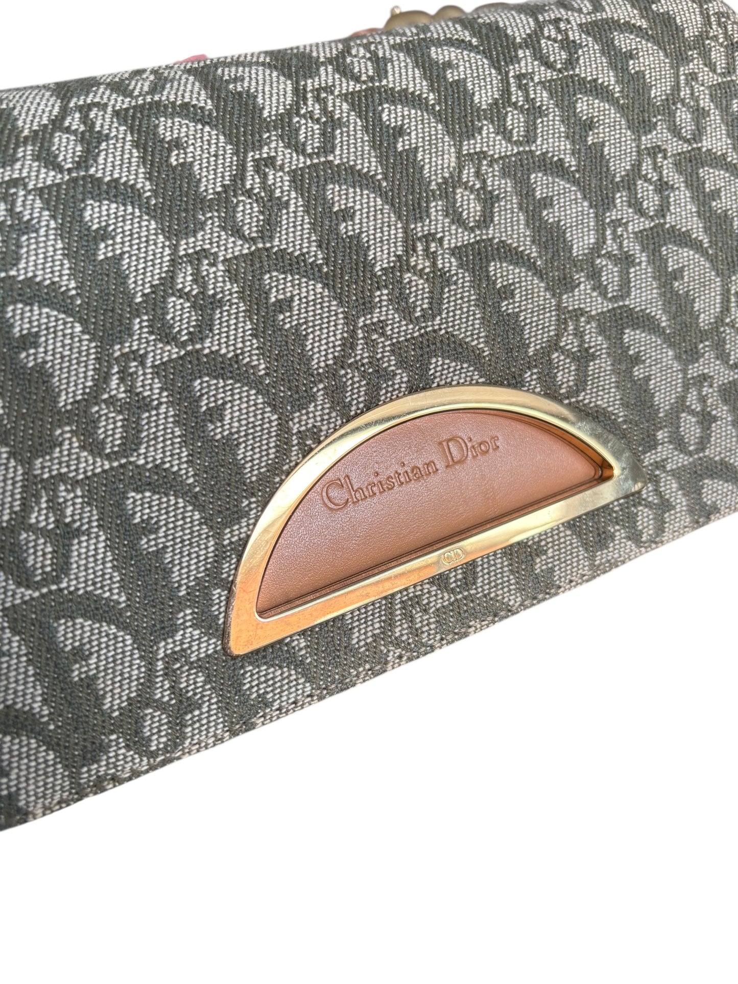 Christian Dior 2000s Green Trotter Monogram Malice Shoulder Bag