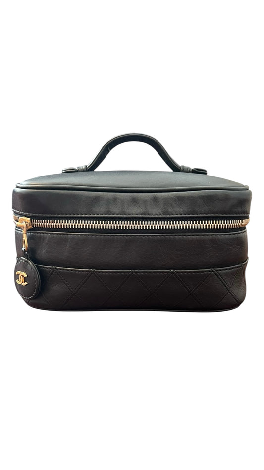 Chanel Black CC Quilted Vanity Bag