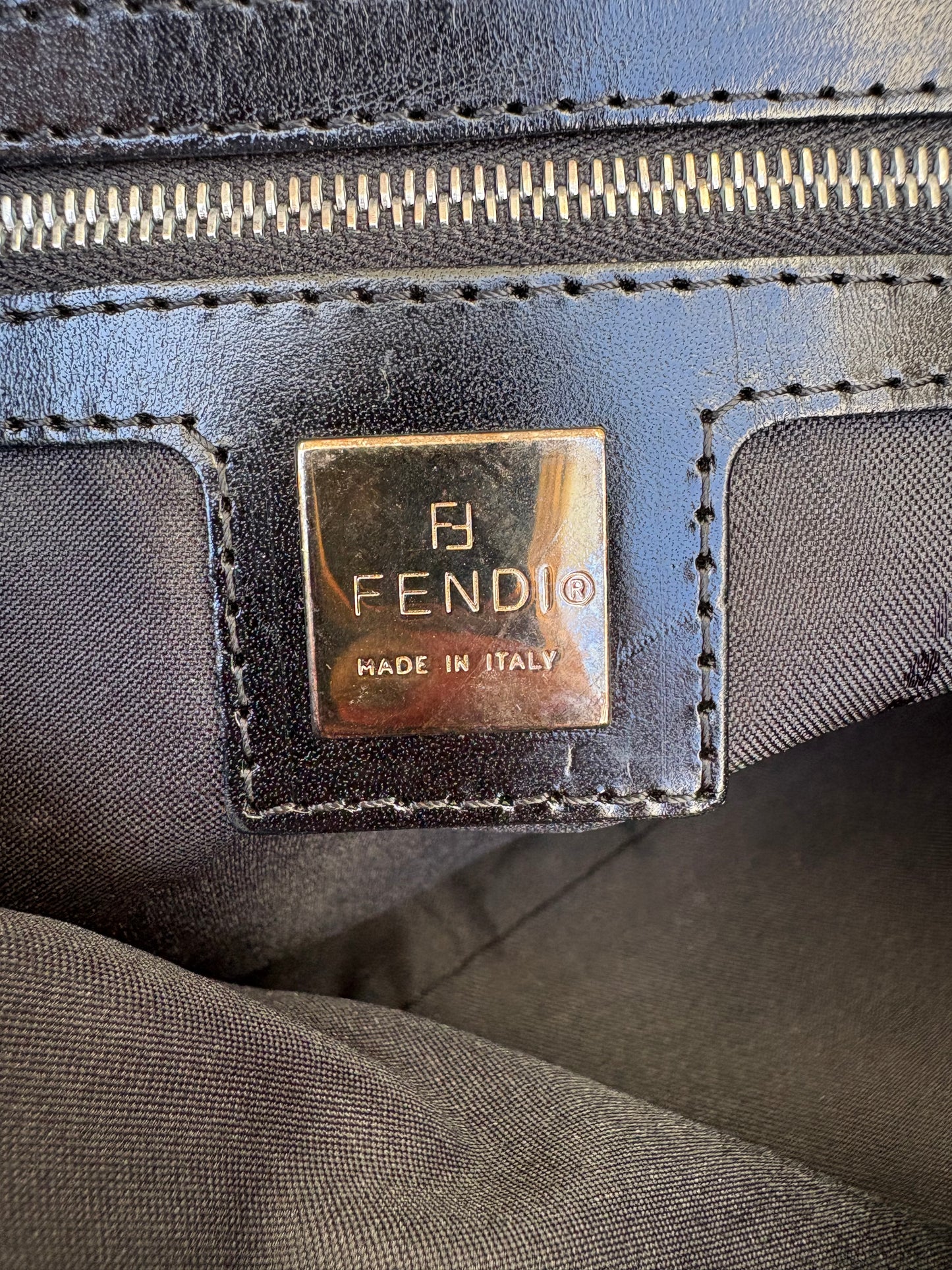 Fendi Zucca Shoulder Bag Black