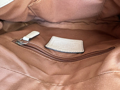 Coach Brown and Cream Optic Turnkey Shoulder Bag