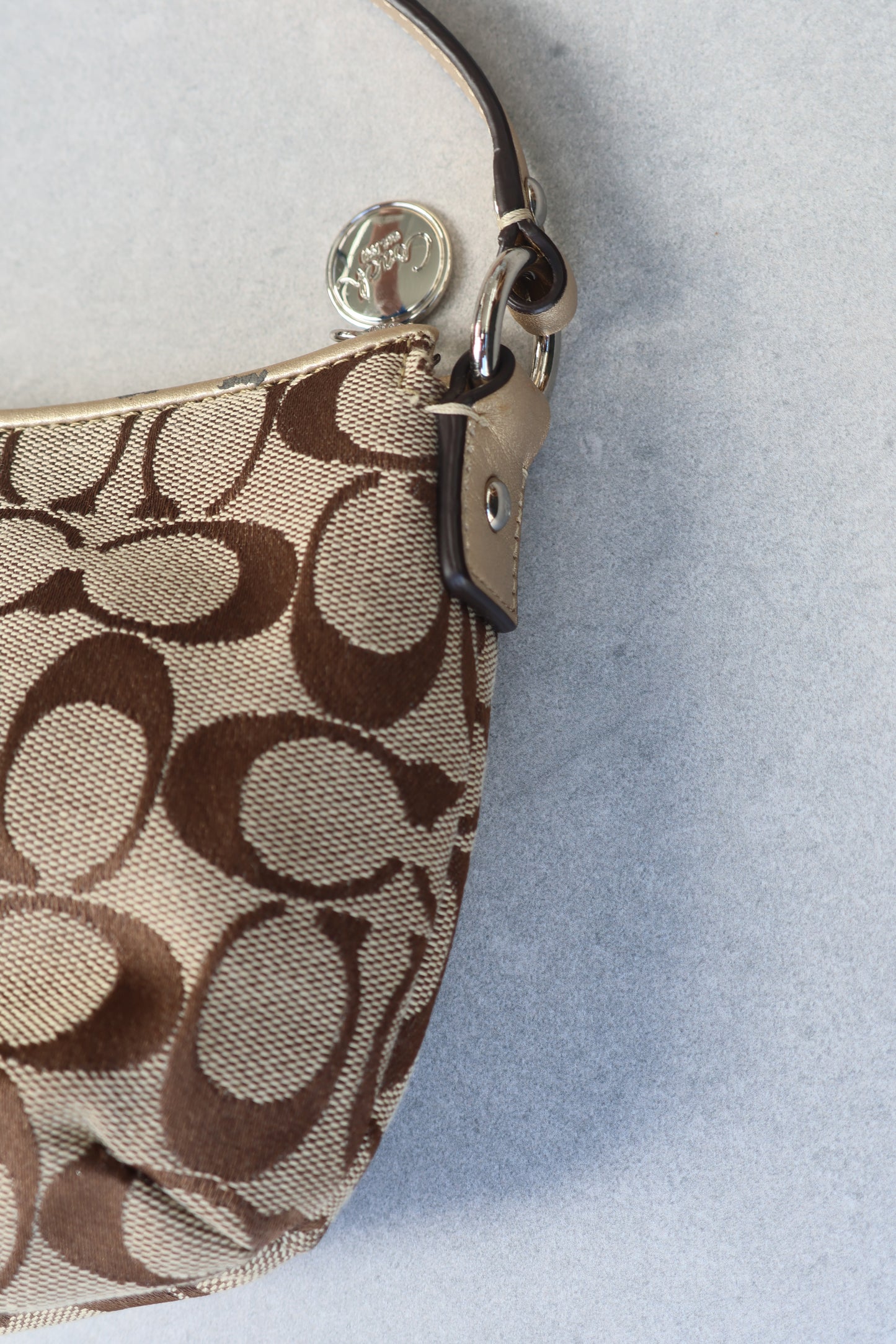 Coach Signature Tan Shoulder Bag
