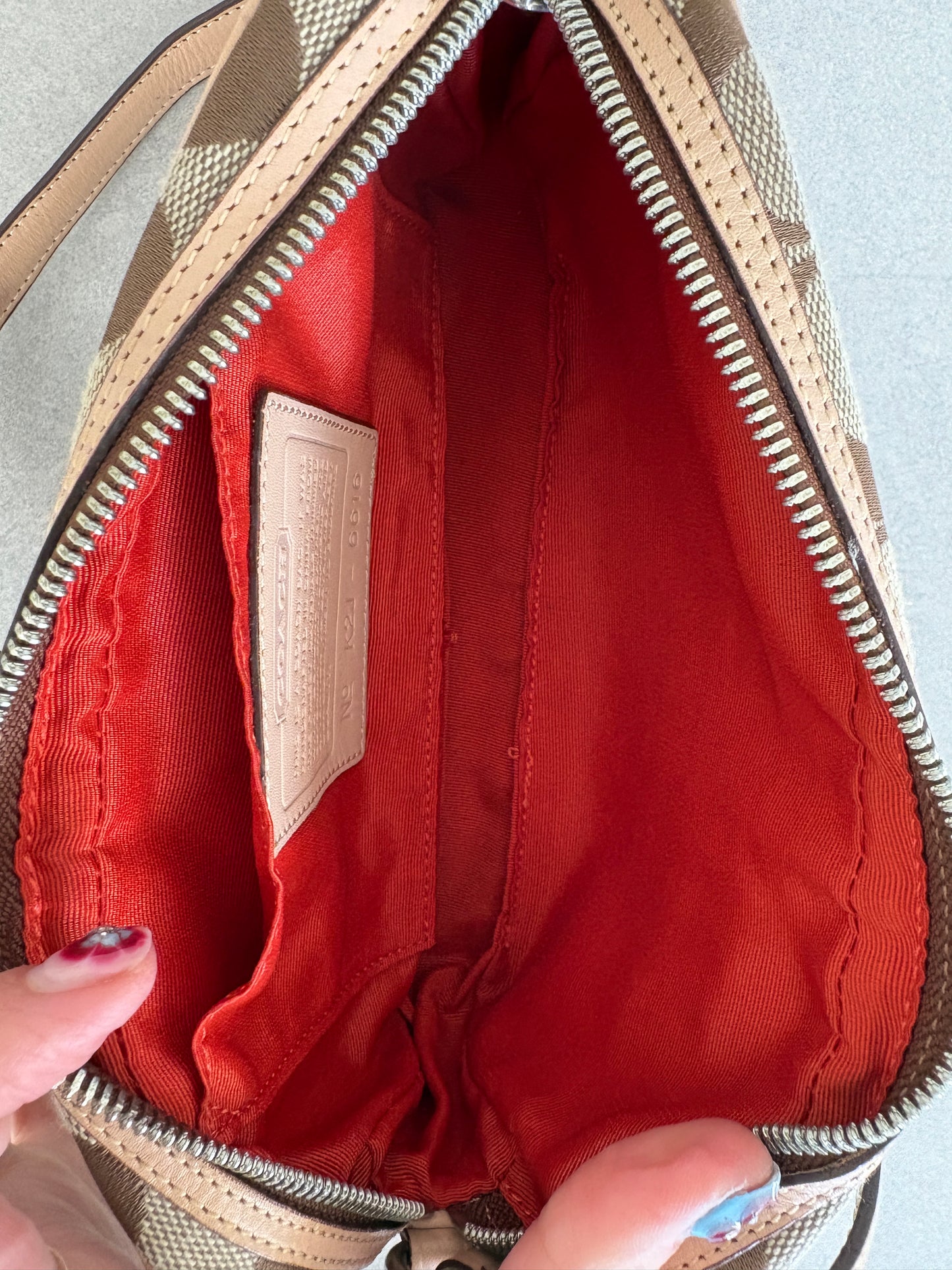 Coach Brown Canvas Signature Crossbody Bag