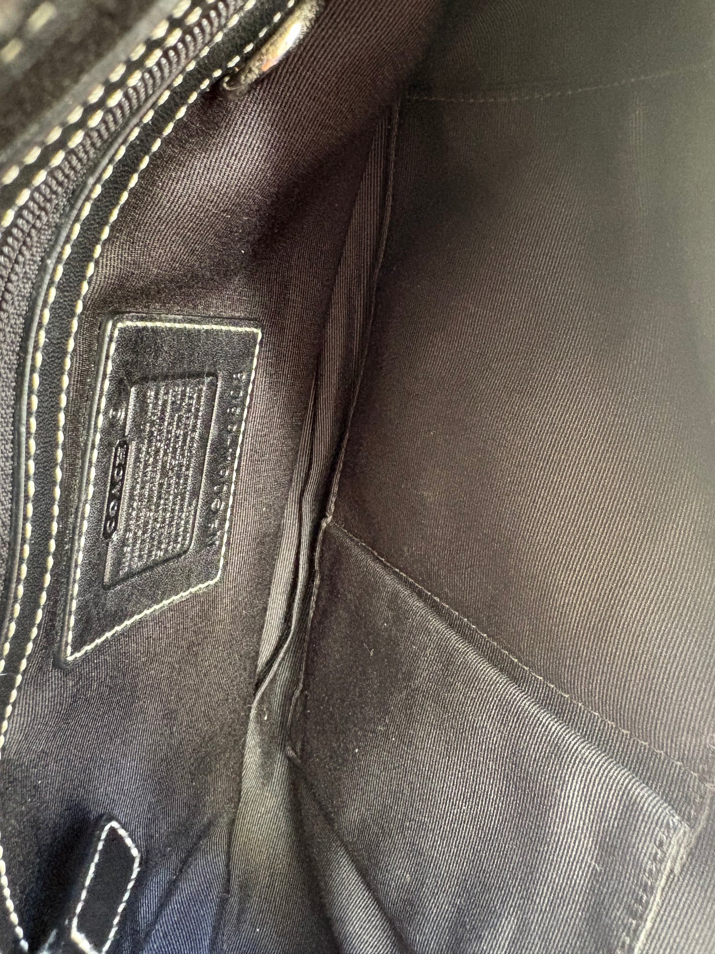 Coach Soho Black and Grey Monogram Shoulder Bag