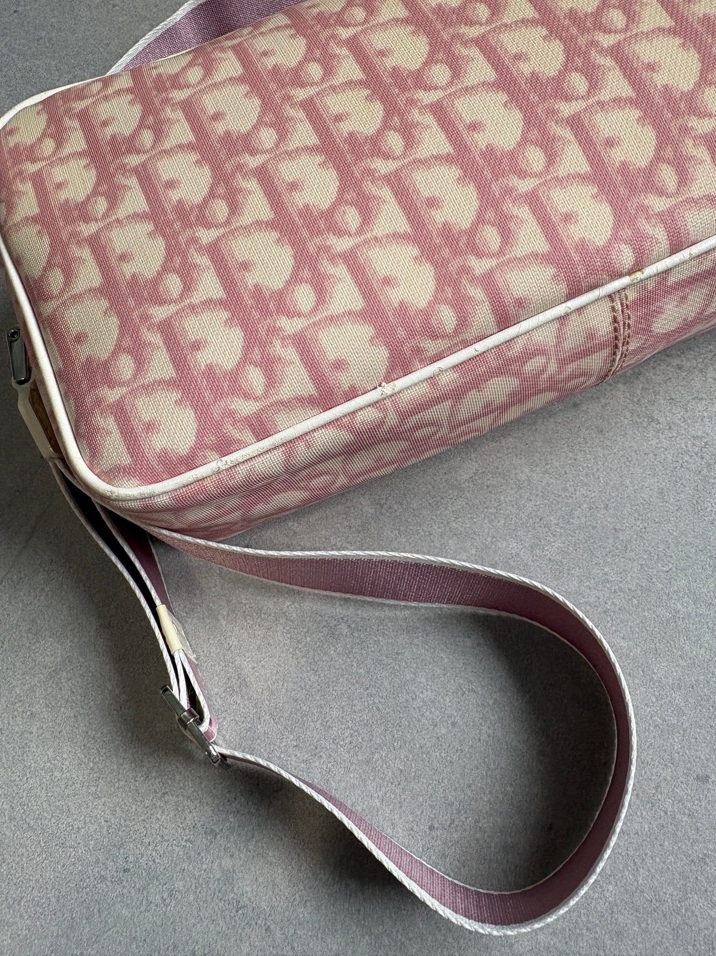 Christian Dior 2000s Pink Trotter Monogram Shoulder Bag