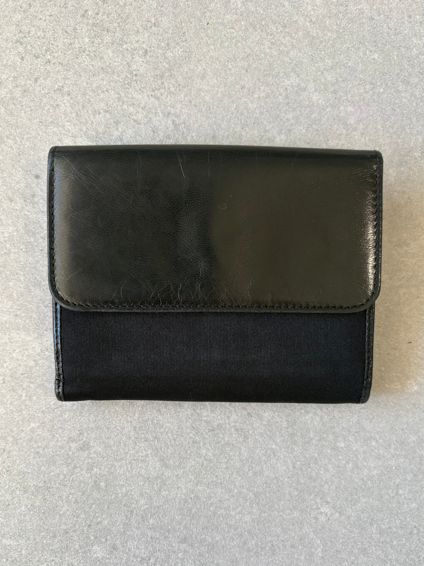 Fendi Black Canvas and Leather Wallet