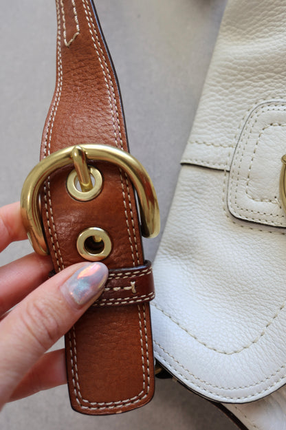 Coach Soho Cream and Brown Leather Shoulder Bag