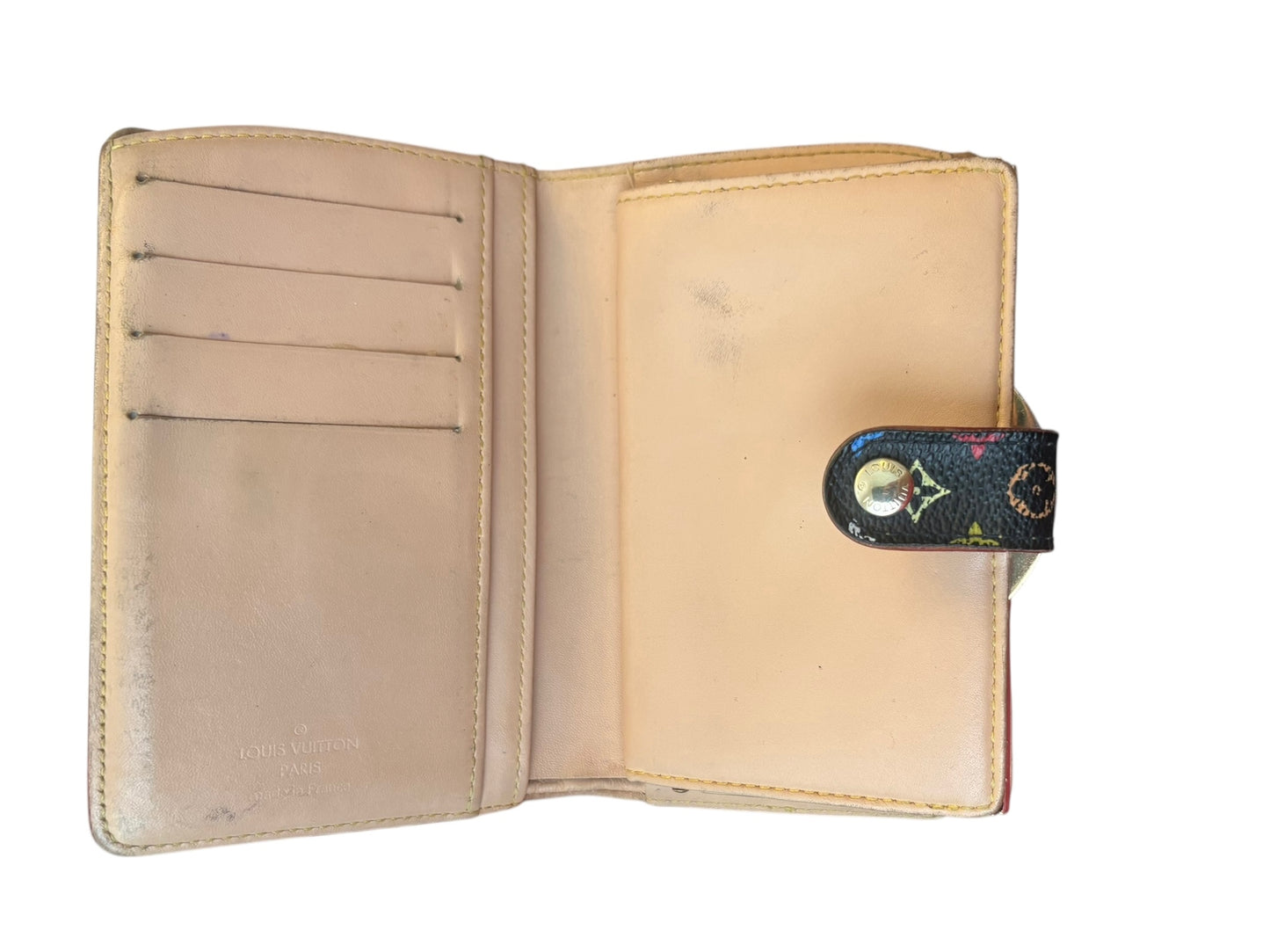 Louis Vuitton x Takashi Murakami Black Viennois wallet