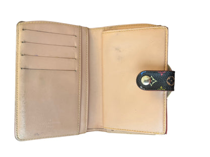 Louis Vuitton x Takashi Murakami Black Viennois wallet