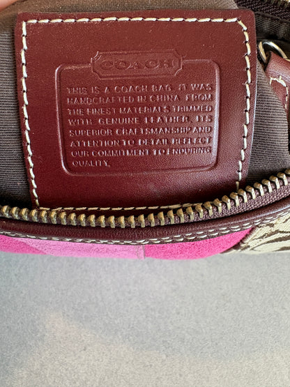 Coach Hampton Pink and Beige Shoulder Bag