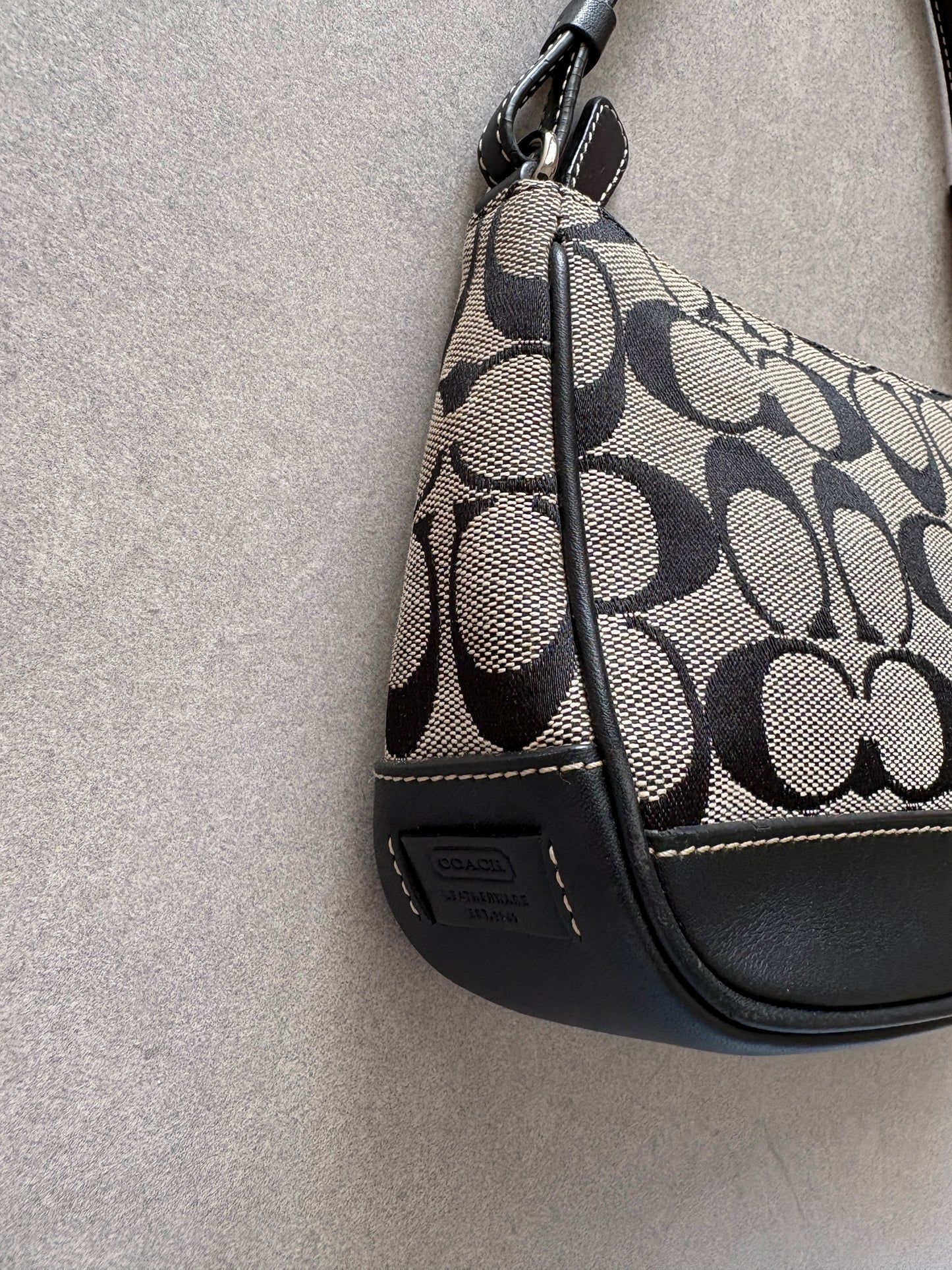 Coach Demi Black and Grey Shoulder Bag