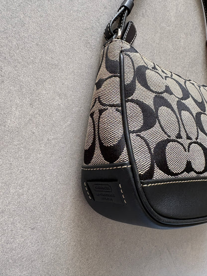 Coach Demi Black and Grey Shoulder Bag