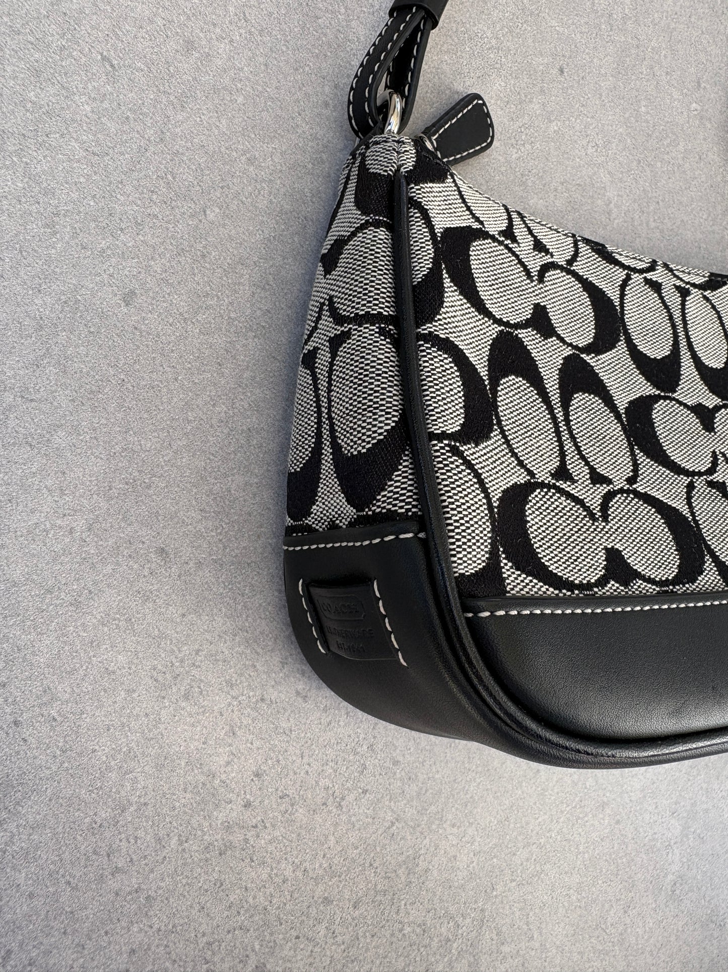 Coach Demi Black and Grey Shoulder Bag