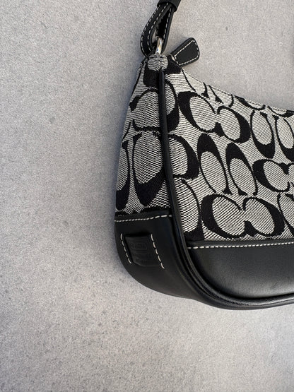 Coach Demi Black and Grey Shoulder Bag