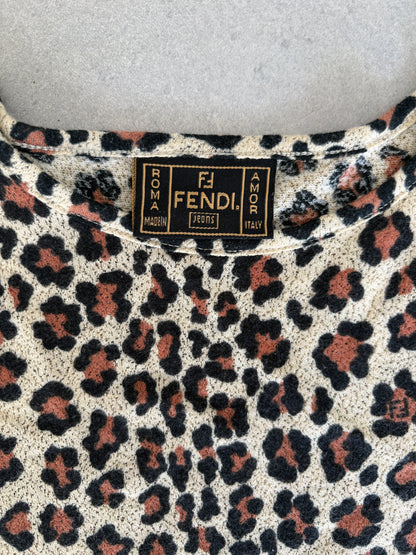 Fendi Leopard Print Short Sleeve Top – Size IT 42 / AU 10