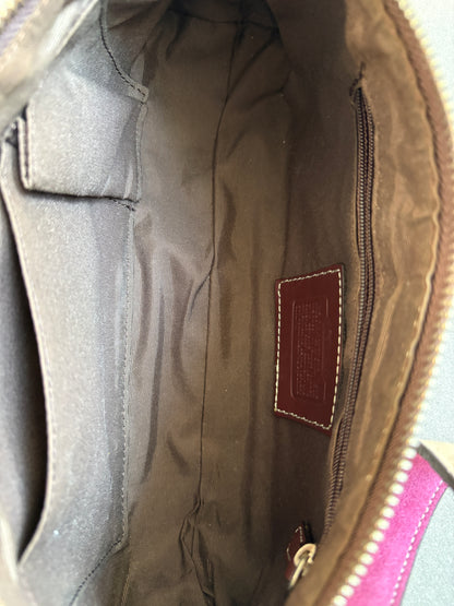 Coach Hampton Pink and Beige Shoulder Bag