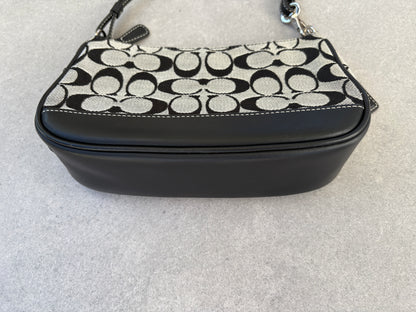 Coach Demi Black and Grey Shoulder Bag