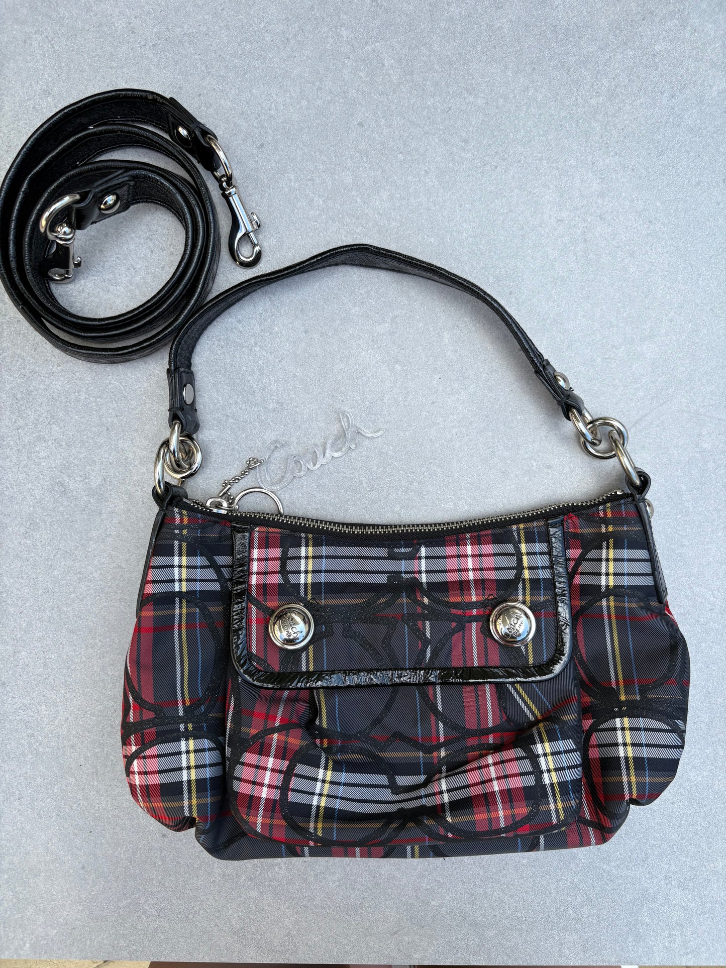 Coach Tartan Two-Way Handbag