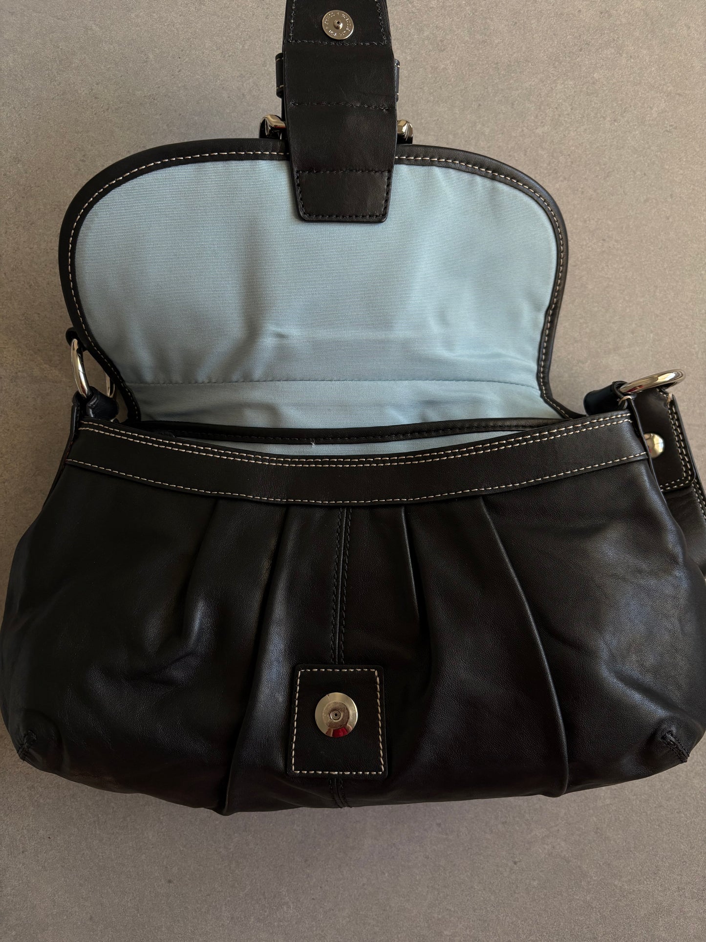 Coach Soho Black Leather Shoulder Bag