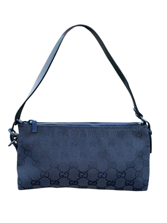 Gucci Black GG Canvas and Leather Pochette